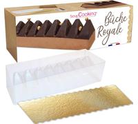 Subzonal-Kit Bûche Royale - Kit Pâtisserie Noël Avec Moule, Support & Boite De Transport - Forme Triangulaire - Moule Bûche Avec Recette Bûche Chocolat - 1938