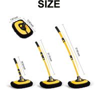Subzonal-Kit De Brosse De Lavage De Voiture Avec Manche Extensible De 50 À 102 Cm, Serpillère Et Gant En Microfibre Chenille Douce, Manche Coudé À 15°, Outil De Nettoyage Automatique Anti-Rayures Pou