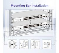 SUBZONAL-Kit de Montage en Rack 19"" pour commutateurs de 17,3 Pouces de Large, Compatible avec Buffalo Tech, Dell, Cisco, D-Link, NETGEAR, Linksys et TRENDnet