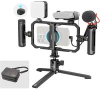 Subzonal-Kit De Montage Vidéo Universel Tout-En-Un Pour Téléphone Avec Éclairage Led/Microphone/Trépied/Deux Poignées/Support De Batterie Externe, Pour Vlogging Et Diffusion En Direct - 4704