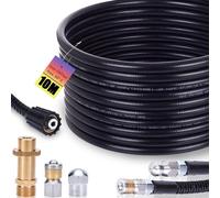 SUBZONAL-Kit de tuyau de nettoyage de canalisations 10 m, 240 bar avec adaptateur M22, buses rigides et rotatives compatible avec Kränzle Kärcher K2, K3, K4, K5, K6, K7 nettoyeur haute pression