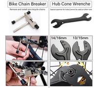 Subzonal-Kit D'outils De Réparation De Vélo 7pcs Avec Clé 3 En 1 Pour Retirer La Cassette, Brise-Chaîne, Extracteur De Manivelle, Extracteur De Pédalier, Clé À Cône De Moyeu, Clé À Rayons