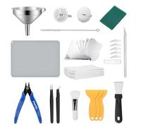 SUBZONAL-Kit d'outils pour Imprimante 3D Résine, Accessoires pour Imprimante 3D LCD, Ensemble d'entonnoirs en Acier Inoxydable, un Outil de Nettoyage, un Tampon en Silicone, etc pour l'impression 3D