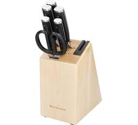 Subzonal-Kitchenaid Classic Ensemble De Couteaux 6 Pièces Avec Bloc, Couteaux De Cuisine Aiguisés En Acier Japonais À Haute Teneur En Carbone Et Support En Bouleau