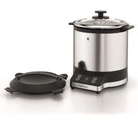 SUBZONAL-KITCHENMINIS Cuiseur à Riz, Capacité 1L (250g), Cuisson Riz, Céréales, Légumes (Panier Vapeur inclus), Design Inox Elegant & compact, Minuteur & Maintien au chaud, 0415260011