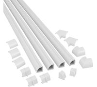SUBZONAL-Kits de Goulottes, Goulotte Passe-Câble Quart de Rond, Solution Moulure Sol - 4X 22mm (Largeur) x 22mm (Hauteur) x 1m Longueur - Blanc