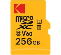 SUBZONAL-Kodak - Carte MicroSD 256GB - UHS-II U3 V60 - Débit Ultra-Rapide 300 Mo/s en Lecture, 160 Mo/s en Écriture - Vidéo 4K/8K - Idéale pour Les Créateurs de Contenu - Adaptateur SD Inclus