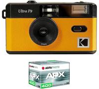 SUBZONAL-KODAK Pack F9 Argentique + Pellicule 400 ASA - Appareil Photo Rechargeable 35mm Jaune, Objectif Grand Angle Fixe, Viseur Optique, Flash Intégré + Pellicule APX 00, 36 Poses