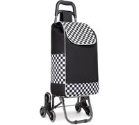 Subzonal-Kono Chariot De Courses Pliable 2 En 1 Poussette De Marché Avec Sac Amovible Montant Escalier Légere À 6 Roues (Noir)