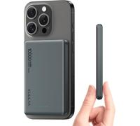 Subzonal-Kuulaa Magsaf Powerbank 10 000 Mah, 20 W, Ultra Mince, Batterie Externe Magnétique, Sans Fil, Compatible Uniquement Avec Iphone 16 Pro Max/Pro/15/14 Pro Max/Pro/13/Gris Sidéral