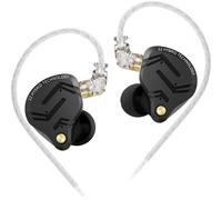 SUBZONAL-KZ ZS12 PRO X Écouteurs intra-auriculaires IEM, écouteurs de jeu filaires hybrides 1DD + 5BA, écouteurs KZ, meilleurs in ear monitor avec câble 2 broches pour audiophile (noir foncé, sans mi