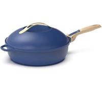 Subzonal-La Fabuleuse Poêle 8 En 1 ¿ Un Seul Ustensile Qui Remplace Poêle, Casserole, Sauteuse - Avec 2 Poignées Amovibles, Panier Vapeur/Friture, Spatule En Bois - Saphir