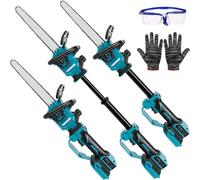 SUBZONAL-lagueuse sur Perche sans Fil pour Makita 18 V batterie, 12 Pouces mini tronçonneuse sans fil avec moteur brushless, Perche Élagueuse Télescopique Électrique, 6300 tr/min, Extension jusqu'à 3
