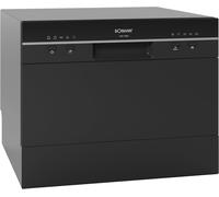 SUBZONAL-Lave-Vaisselle Compact TSG7405-Noir, 6 Niveaux de Réglage, 5 Programmes, Design Élégant, Voyants LED, Ouverture Automatique de Porte, 47 dB, 220-240 V, Idéal pour Petites Cuisines, 20 kg