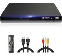 SUBZONAL-Lecteur DVD HD, DVD-168 Lecteurs DVD Multi-Régions Gratuits pour TV, Lecteur DVDs CD pour Système Stéréo Domestique avec Entrée USB, Sortie HDMI, Sortie RCA, PAL NTSC Intégré, Mise à l'échel