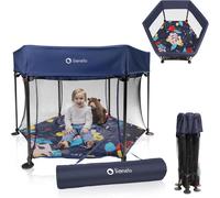 Subzonal-Lionelo Roel, Parc Bebe, Pliant, De Grandes 135x118x83 Cm, Protection Anti-Pliage Lockguard, Lit Bébé, Mobiles, Parcs, Tapis De Jeu, Grand Et Stable, Fond Renforcé (Blue Navy)