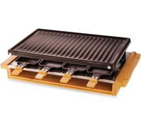SUBZONAL-LITTLE BALANCE 8501 Premium Bambou 8, Raclette Grill 8 personnes, Revêtement anti-adhésif, 1200 W, Bambou véritable