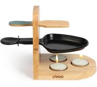 SUBZONAL-Livoo - Raclette à la bougie MEN397 - chauffe rapide, antiadhésif, 10x10x1,5cm, 3 bougies incluses