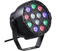 SUBZONAL-Lixada 12 LEDs Par Lights,8 canaux RGBW Mélange de lumière de scène avec stroboscope DMX et mode actif sonore pour Disco Party Christmas DJ Club KTV