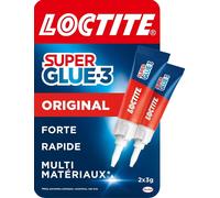 SUBZONAL-LOCTITE Colles Cyanoacrylates SUPERGLUE-3 Liquide Universal Tube 3g Lot de 2 Blister Carton 24uc
