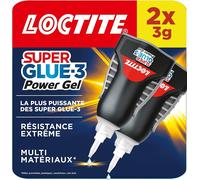 SUBZONAL-Loctite Super Glue-3 Power Gel Control lot de 2, Colle instantanée surpuissante avec débit contrôlé, Colle universelle pour la plupart des matériaux, colle gel dans un flacon anti-choc 2x3g