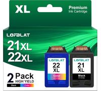 SUBZONAL-LOFBLAT 21XL 22XL Cartouches d'encre compatibles pour HP 21 22 pour Deskjet F380 F390 D2360 D2460 3940 D1530 D1560 F2180 F4180 Officejet 4315 4355 PSC 1410