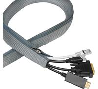 SUBZONAL-LogiLink KAB0074 Manchon de câble avec Fermeture éclair pour protéger Les câbles et Un Aspect Bien rangé Gris Ø 35 mm 2 m