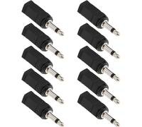 SUBZONAL-Lot de 10 adaptateurs mono 3,5 mm vers stéréo femelle vers mâle 2 en 1 pour casque de téléphone portable, casque d'ordinateur (noir)
