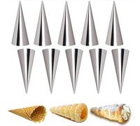 Subzonal-Lot De 10 Moules À Pâtisserie En Forme De Corne De Crème En Acier Inoxydable Pour Cannolis, Houppette, Cône De Pâtisserie, Moule À Croissant, Moule À Brioche De 12,7 Cm, Outil De Cuisson,