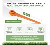 SUBZONAL-Lot de 100 lames de rechange PA6 RotorCut compatibles avec le Coupe-Bordures Gardena, Lame en plastique pour Gardena Coupe-Bordures sans Fil