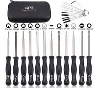 SUBZONAL-Lot de 12 outils de réglage de carburateur pour moteur à 2 temps cannelé/Pac Man/Double D pour tronçonneuse Poulan Husqvarna STHIL Echo avec brosse de nettoyage de carburateur