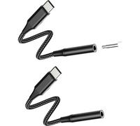 SUBZONAL-Lot de 2 adaptateurs USB C vers audio 3,5 mm pour iPhone 16 15 Pro Max pour casque Apple - Câble jack auxiliaire compatible avec Samsung DAC - Accessoire Galaxy femelle pour iPad