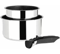 Subzonal-Lot De 2 Casseroles En Inox + Manche Amovible, Batterie De Cuisine 3 Pièces, Revêtement Intérieur Anti-Adhésif, Compatible Tous Feux Dont Induction, 16 Et 20 Cm De Diamètre, 714267 Gris