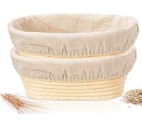 Subzonal-Lot De 2 Paniers À Pain Banneton Ovales De 25 Cm Avec Doublure En Tissu De Lin Pour La Fabrication De Pain Artisanale Pour Boulangers Professionnels Et Amateurs