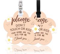 Subzonal-Lot De 2 Panneaux « Please Don't Touch Or Kiss Baby », En Forme De Fleur, Avec Sangle De Suspension Et Clip Pour Nouveau-Né Neutre Prématuré