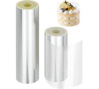 Subzonal-Lot De 2 Rouleaux De Film D'acétate Transparent Pour Bord De Gâteau, 10 Cm X 10 M, 16 X 10 M Pour Décoration De Gâteau, Anneaux De Dessert