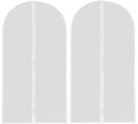 Subzonal-Lot De 2 Sacs À Vêtements, Longues Housses De Costume, Sac En Tissu Respirant, Anti-Poussière, Anti-Acariens, Pour Le Rangement Des Vêtements Et Les Voyages (60 X 140 Cm) (Blanc)