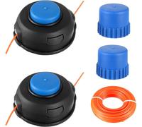 SUBZONAL-Lot de 2 Tête de Bobine T25 de Rechange M10 x 1,25 mm pour Husqvarna 966674401 122LDX 124L 125L 125LDX 128L 128LD 128DJX avec Fil Universel de 15 m et 2,4 mm et 2 Boutons de Rechange