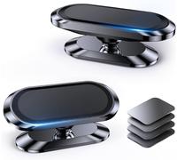 Subzonal-Lot De 2support Telephone Voiture Magnetiquetout Métalaimant Telephone Voiture360°Porte Telephone Voiture Aimantémains Libressocles De Téléphone Portable Pour Automobile Pour Iphone/Galaxy/G