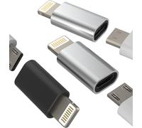 SUBZONAL-Lot de 3 adaptateurs Micro USB vers Lightning mâle Adaptateur Telephone (Lot de 3) Android vers iPhone Jack Câble de charge Chargeur pour 14 13 12 11 Pro Max Mini 7 8 Plus X Xs Xr Se iPad