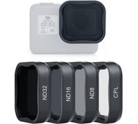 SUBZONAL-Lot de 4 filtres d'objectif CPL ND8 ND16 ND32 pour GoPro Hero 5 6 7, Noir, densité Neutre et polarisant Circulaire, kit de Protection d'objectif pour caméra GoPro Hero 5 6 7 Noir