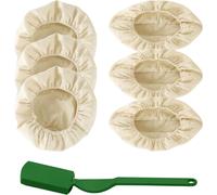 Subzonal-Lot De 6 Tissus En Lin Pour Banneton À Pain, Tissu Pour Panier Avec Coupe Pain, Inserts Pour Corbeille À Pain Rondes Et Ovales, Accessoires De Boulangerie