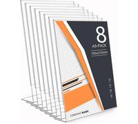 SUBZONAL-Lot de 8 Présentoir de Table Acrylique Incliné Présentoir Incliné de Table, 150 x 210 mm, Présentoirs de Table A5 en L, Acrylique Transparent, Support A5 d'affichage de Menu, Porte Documents