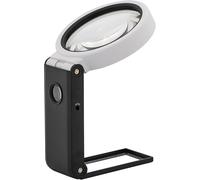 SUBZONAL-Loupe de Poche UV LED avec Pied Pliable avec Piles et câble USB, Grand Champ de Vision de 9 cm et grossissement 2,5X + lentille supplémentaire de 2,5 cm de diamètre, 10 Fois, Noir