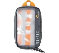 SUBZONAL-Lowepro Gearup Pouch Mini, Etui D'Essentiels de Voyage pour Cordons, Câbles, Adaptateurs, Batteries, Chargeurs et Clés USB, Tissu Recyclé, Gris