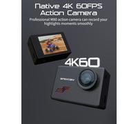 SUBZONAL-M80 Caméra Sport 4K 60FPS avec Stabilisateur EIS Action cam avec Carte 64GB Camera Étanche 40M avec EIS 8X Zoom 170° Grand Angle avec Kits d'accessoires pour Vélo, Plongée, Randonnée