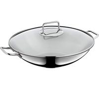 Subzonal-Macao Ensemble De Wok À Induction, 2 Pièces, Poêle Wok De 36 Cm, En Acier Inoxydable Cromargan Poli, Avec Couvercle En Verre, Non Revêtu