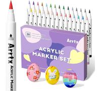 Subzonal-Marqueur Acrylique, 30 Couleurs Peinture, Feutre, Stylos Pinceaux Pour Roche, ?uf De Pâques, Bois, Métal, Plastique, Verre, Toile - Non Toxique, Sans Odeur