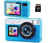 SUBZONAL-MaxMango Appareil Photo numérique, 10FT Appareil Photo Etanche Numérique, 32GB Caméra sous-Marine Zoom Digital 18x avec Double écran Caméra pour Adolescents Débutants Élèves, Bleu