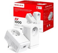 SUBZONAL-Mercusys MP500P KIT CPL 1000Mbps avec 1 Port Gigabit et Prise Intégrée Type F, Boitier CPL Kit de 2 - idéale pour Profiter du Service Multi-TV à la Maison, Compatible Toutes Les Box